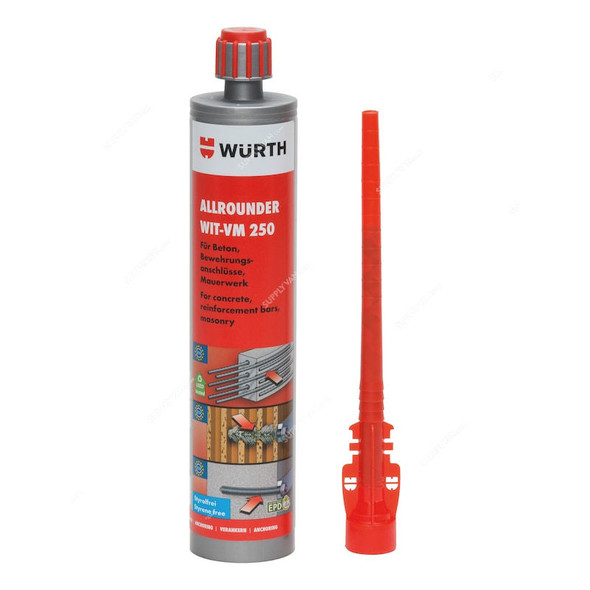 Wurth Allrounder Chemical Injection Mortar, WIT-VM-250, 420ML, Grey