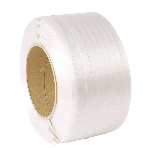 Composite Strap, Polypropylene/Polyester Fibre, 19MM Width x 600 Mtrs Length, White Composite Strap, Polypropylene/Polyester Fibre, 19MM Width x 600 Mtrs Length, White