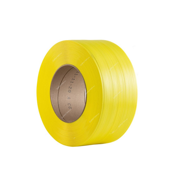 PP Strap Roll, Polypropylene, 0.6MM Thk, 9MM Width, 10 Kg, Yellow