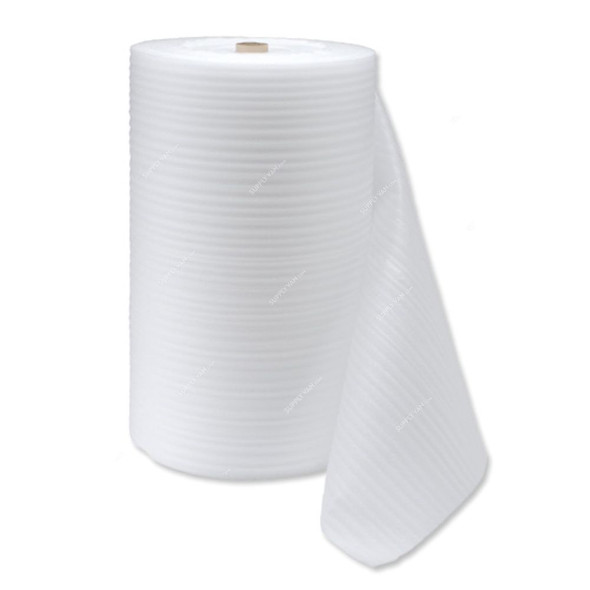 Foam Roll, Polyethylene, 1MM Thk, 1.5 Mtrs Width x 89 Mtrs Length, White