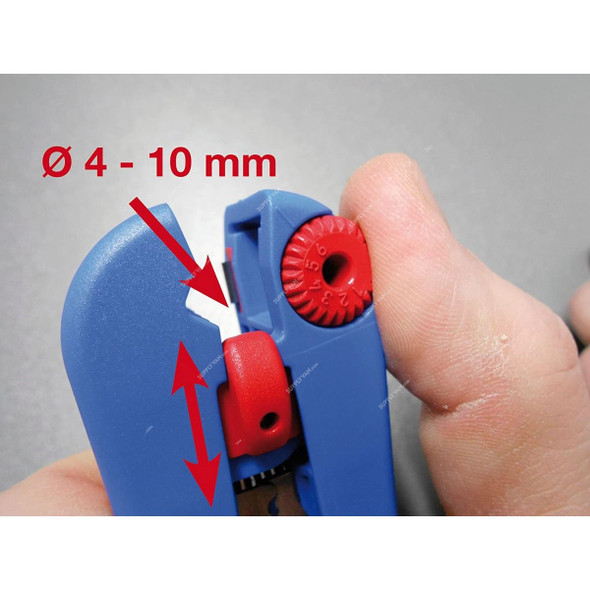 Weicon Wire Stripper, 52000030, No. 30, 20-30 AWG Stripping Capacity, Red/Blue