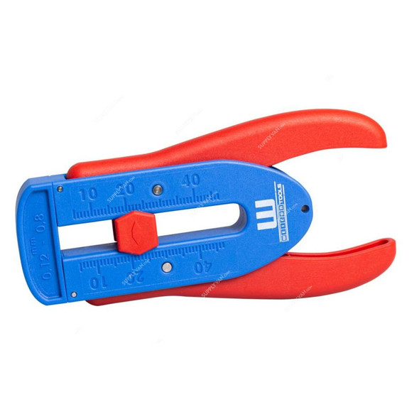 Weicon Small Precision Wire Stripper, 51000002, Copper Steel, 36-20 AWG, Red/Blue