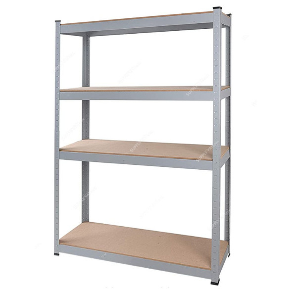 Slotted Angle Shelving, 4 Shelves, 76.5CM Length x 152.5CM Height