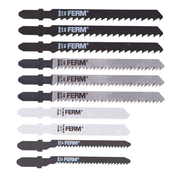 Ferm Jigsaw Blade Set, JSA1004, 10 Pcs/Set