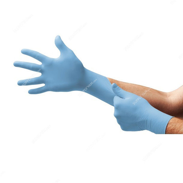 Ansell Safety Gloves, 92-670, TouchNTuff, Nitrile, 240MM Length, M, Light Blue, 100 Pcs/Pack