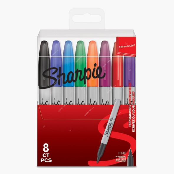 Sharpie Permanent Marker Set, Fine Point, Multicolor, 8 Pcs/Set
