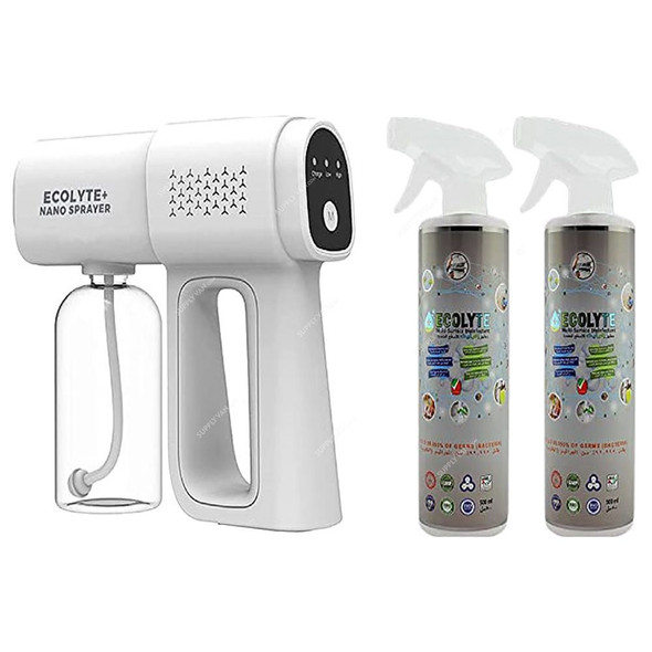 Ecolyte Plus Handheld Nano Sprayer With 2x 500ML Multi-Surface Disinfectant, 3 Pcs/Set