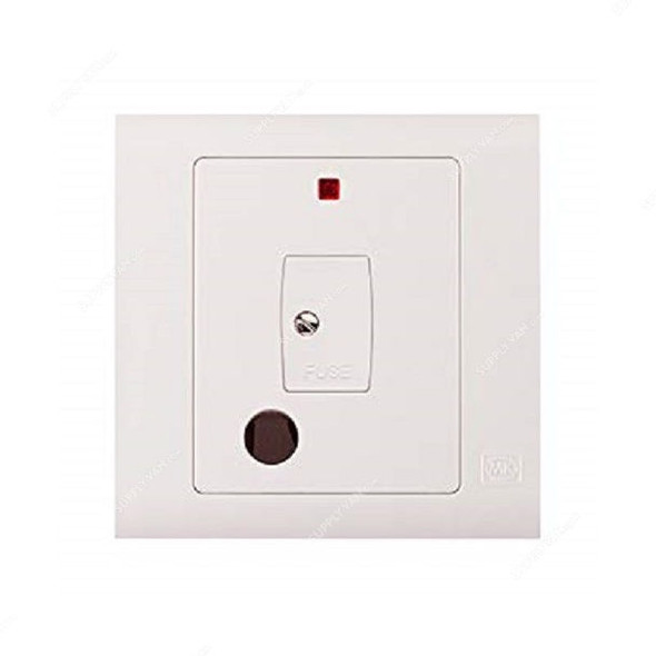 Mk Unswitched Fused Connection Unit With Neon and Flex Outlet, MV1031WHI, Essential, Polycarbonate, 1 Gang, 13A, White