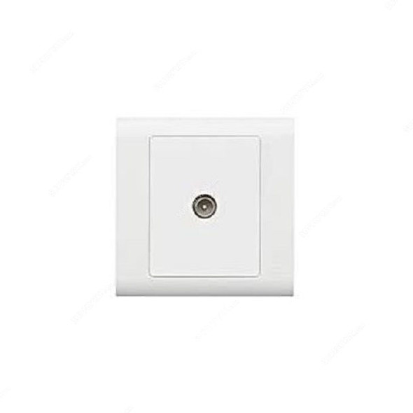 Mk Single Cable Non Isolated TV Socket Outlet, MV3520WHI, Essential, Polycarbonate, 1 Gang, White