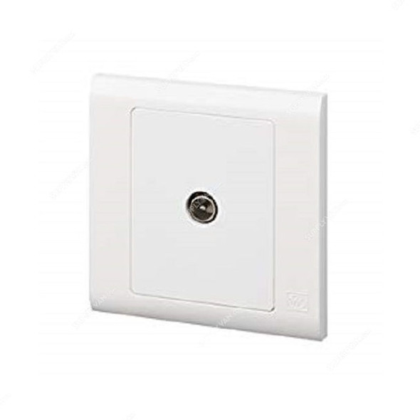 Mk Single Cable Non Isolated TV Socket Outlet, MV3520WHI, Essential, Polycarbonate, 1 Gang, White