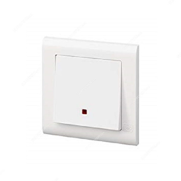 Mk DP Switch With Neon, MV4787NWHI, Essential, Polycarbonate, 1 Gang, 20A, White