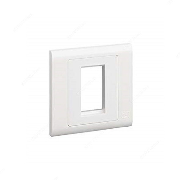 Mk Module Euro Front Plate, MV181WHI, Essential, Polycarbonate, 1 Gang, 25 x 50MM, White