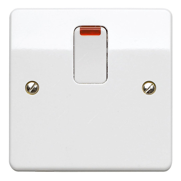 Mk DP Switch With Neon and Flex Outlet, K5423WHI, Logic Plus, Thermoset Plastic, 1 Gag, 20A, White