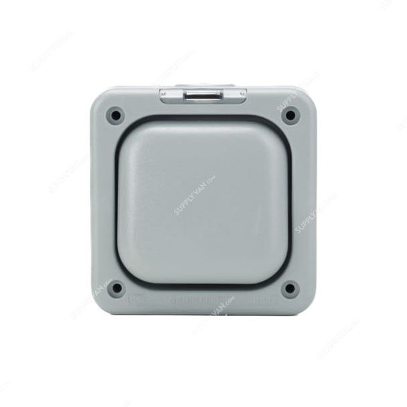 Mk Single Pole Waterproof Rocker Light Switch, K56400GRY, Masterseal Plus, Plastic, IP66, 1 Gang, 10A, Grey