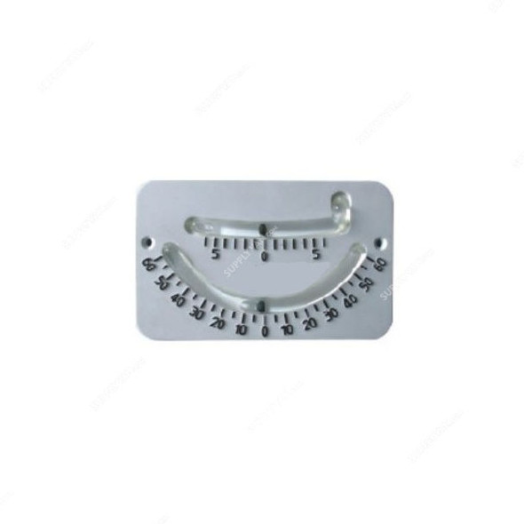 Moeller Double Tube Type Clinometer With Bubble, 6 Inch Length x 3.75 Inch Height, -60 to 60 Degree