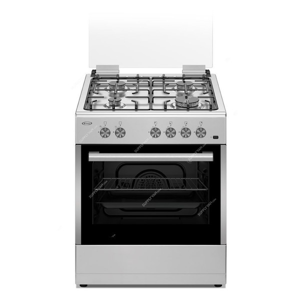 Venus Freestanding Gas Cooker With Oven and Grill, VC6040GSX, 4 Burner, 60CM Width, Silver