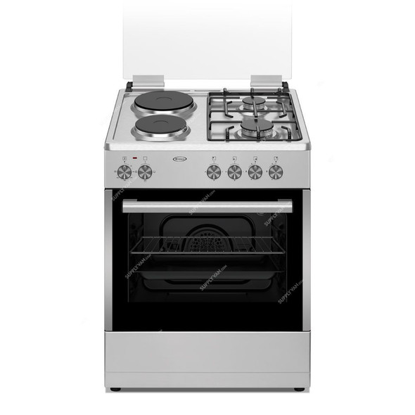 Venus Freestanding Gas Cooker With Electric Oven And Grill, VC6622ESD, 2 Burner, 60CM Width, Silver