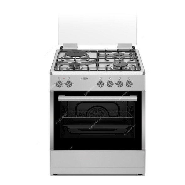 Venus Freestanding Gas Cooker With Electric Oven And Grill, VC6631ESD, 3 Burner, 60CM Width, Silver