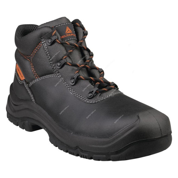 Delta Plus Non-Metallic Safety Boots, KRYPTONEH, Split Leather, Size45, Composite Toe, Black