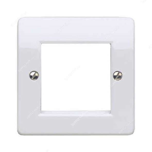 Mk Module Euro Front Plate, K0182WHI, Logic Plus, Thermoset Plastic, IP2XD, 2 Gang, 50 x 50MM, White