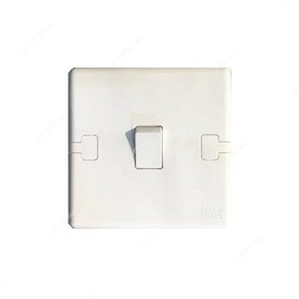 Mk Single Pole Electrical Switch, E8870WHI, Essential, Polycarbonate, 1 Gang, 1 Way, 10A, White