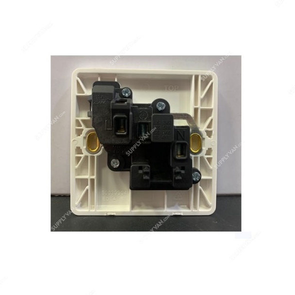 Mk Single Pole Switch Socket, E2757WHI, Essential, Polycarbonate, 1 Gang, 13A, White