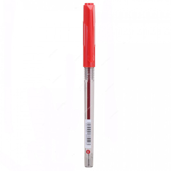 Deli Ball Point Pen With Low Viscosity Ink, EQ00840, 0.5MM, Red, 12 Pcs/Pack