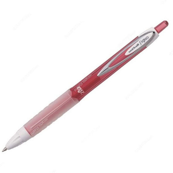 Uni-Ball Retractable Gel Ink Pen, UMN207F-RD, Signo Fancy, 0.7MM Tip, Red, 12 Pcs/Pack