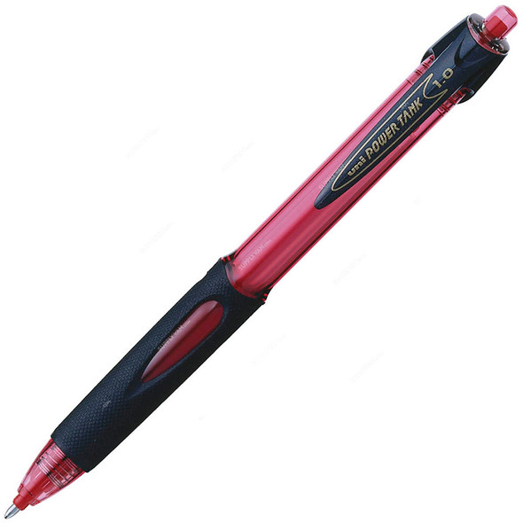 Uni-Ball Retractable Ball Point Pen, SN220-RD, Power Tank, 1.0MM Tip, Red, 12 Pcs/Pack