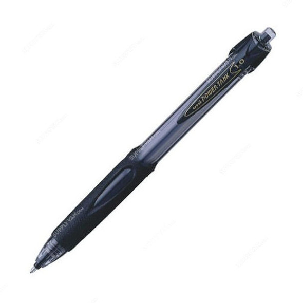 Uni-Ball Retractable Ball Point Pen, SN220-BK, Power Tank, 1.0MM Tip, Black, 12 Pcs/Pack