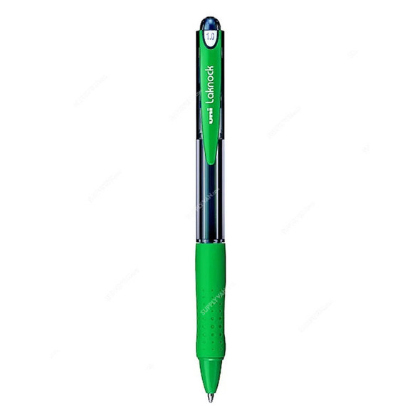 Uni-Ball Ball Point Pen, SN100M-GN, Laknock, 1.0MM Tip, Green, 12 Pcs/Pack
