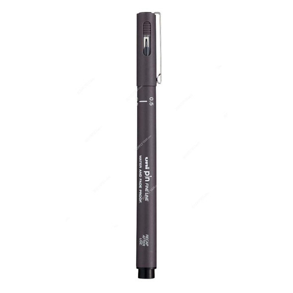 Uni-Ball Fine Line Marker, PIN200-05-DGY, 0.5MM Tip, Dark Grey, 12 Pcs/Pack