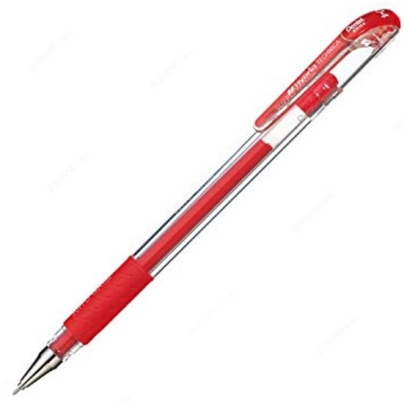 Pentel Hybrid Technica Gel Roller Pen, PE-KN105-B, 0.5MM Tip, Red, 12 Pcs/Pack