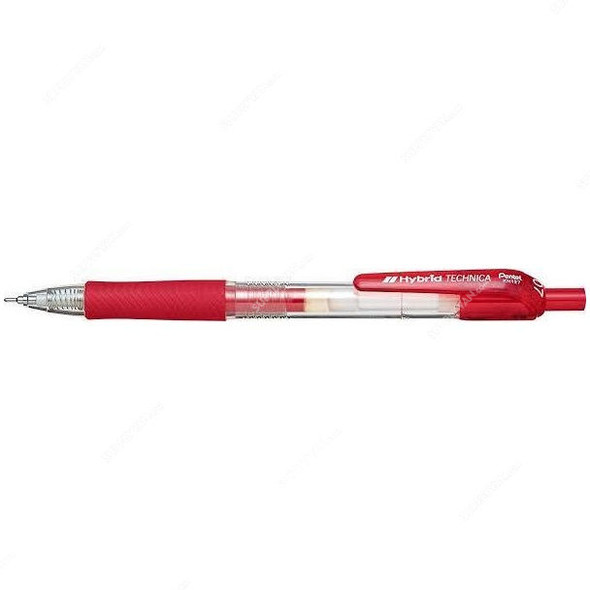 Pentel Hybrid Gel Roller Pen, PE-KN127-B, 0.7MM Tip, Red, 12 Pcs/Pack