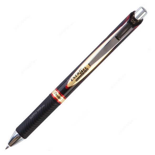 Pentel Energel Permanent Gel Roller Pen, PE-BLP75-BX, 0.5MM Tip, Red, 12 Pcs/Pack