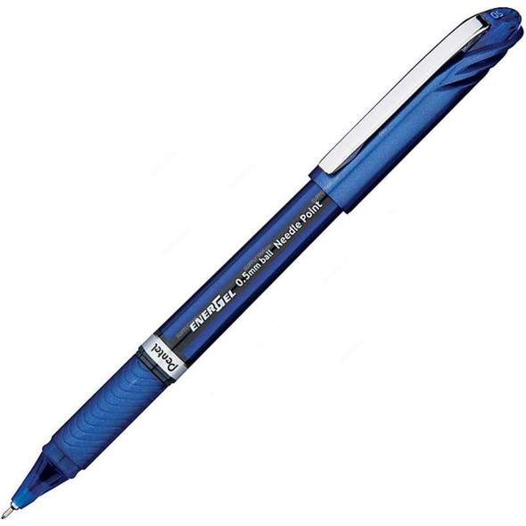 Pentel Energel Needle Gel Roller Pen, PE-BLN25-CH, 0.5MM Tip, Blue, 12 Pcs/Pack