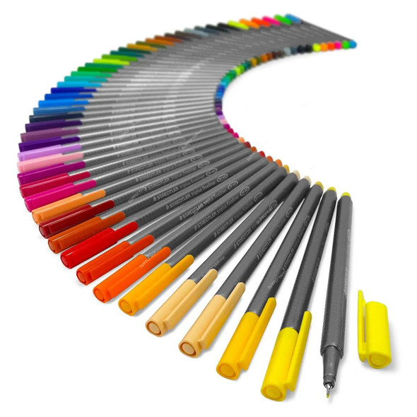Staedtler Fineliner Pen Set, ST-334-M50JB, Triplus, 0.3MM Tip, Assorted Colors, 50 Pcs/Set