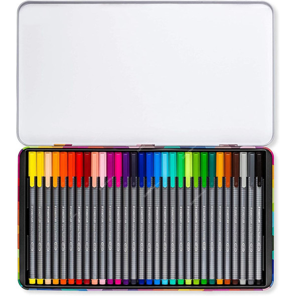 Staedtler Fineliner Pen Set, ST-334-M30, Triplus, 0.3MM Tip, Assorted Colors, 30 Pcs/Set