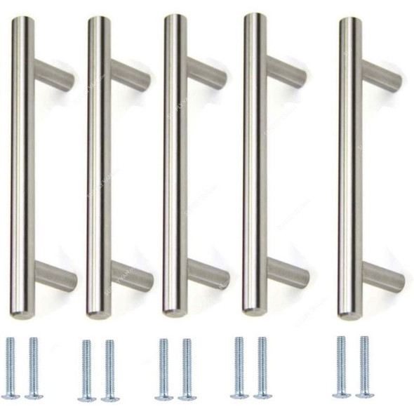 Robustline T-Bar Pull Handle, Brushed Stainless Steel, 25CM Length, 5 Pcs/Pack