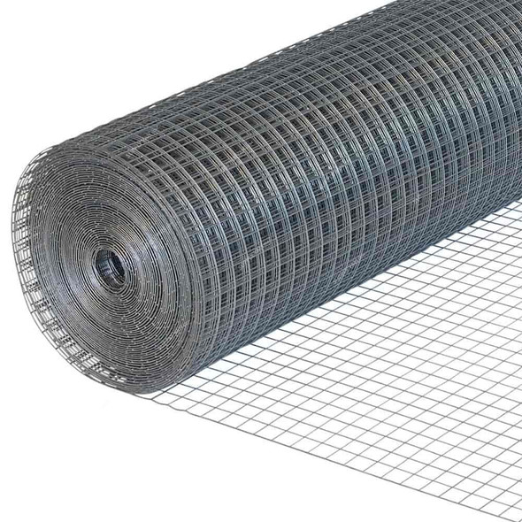 Robustline Galvanised Mesh Wire Fence, 3/4 Inch Mesh Size, 4 Feet Width x 12 Feet Length, Silver