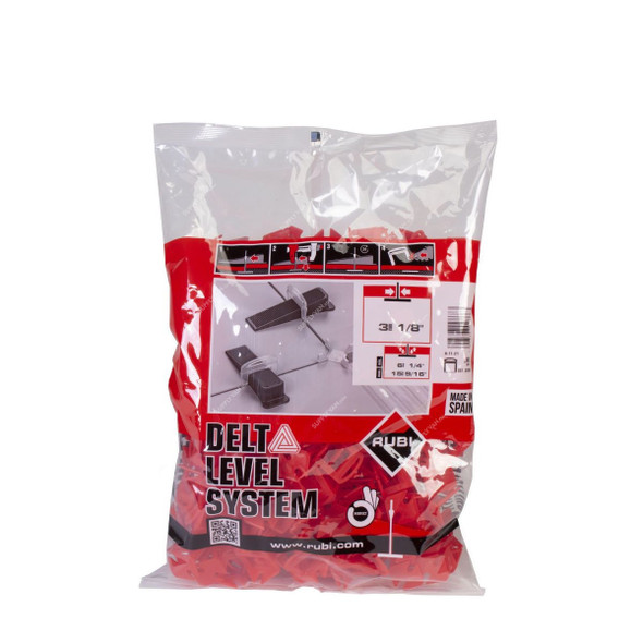 Rubi Delta Levelling System Clip, 2867, Polypropylene, 3MM Joint Width, 5-15MM Joint Thk, 200 Pcs/Pack