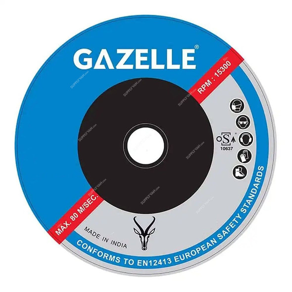 Gazelle Stainless Steel Grinding Wheel, GWZ2302223, 230MM Dia x 22.23MM Bore Dia, 6MM Thk