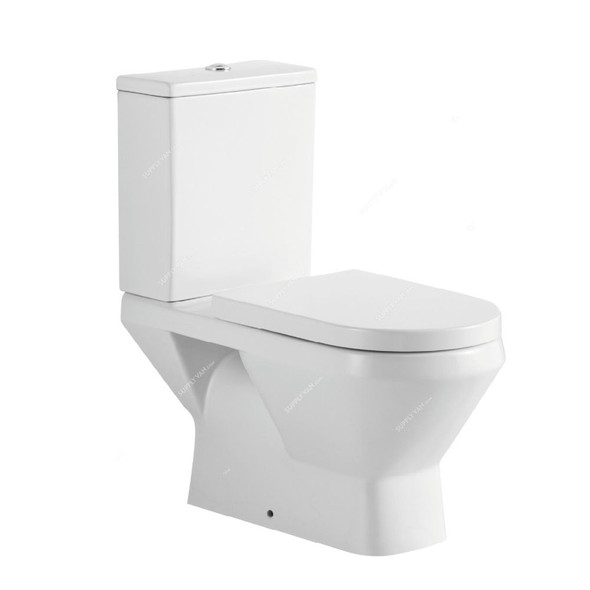 Milano Water Closet With Tank And Seat Cover, 2073, Marina, Ceramic, 370MM Width x 710MM Length, White 3 Pcs/Set