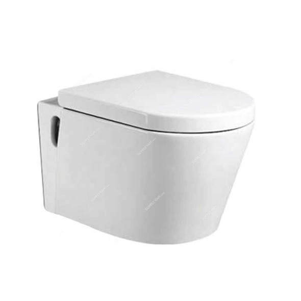 Milano Wall Mounted Water Closet, 2057, Ceramic, 350MM Width x 565MM Length, White