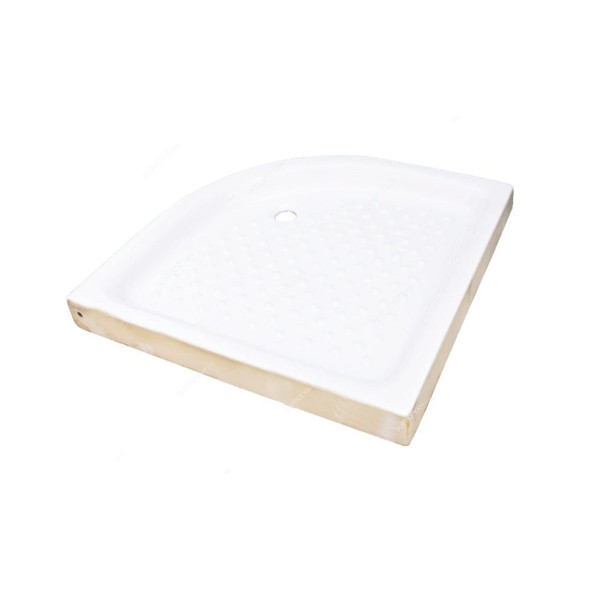 Milano Half Round Shower Tray, Ceramic, 80 x 80CM, White