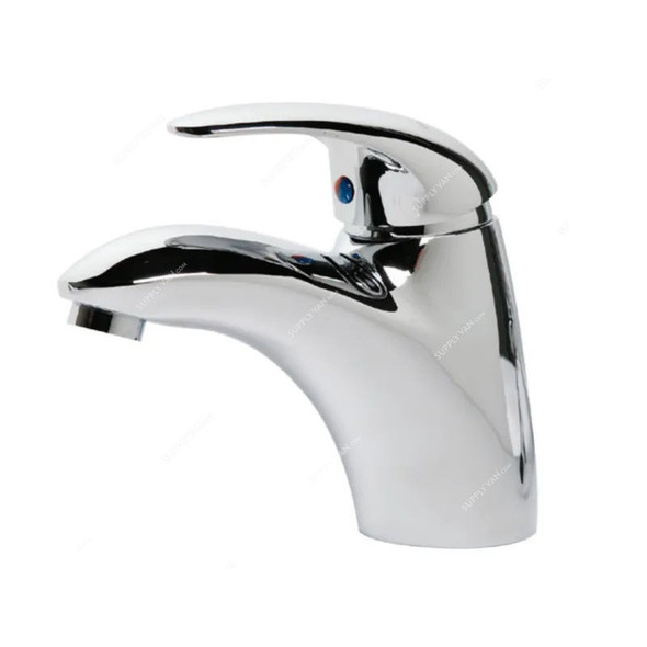 Milano Single Lever Basin Mixer, Lexus, Brass, Chrome Finish