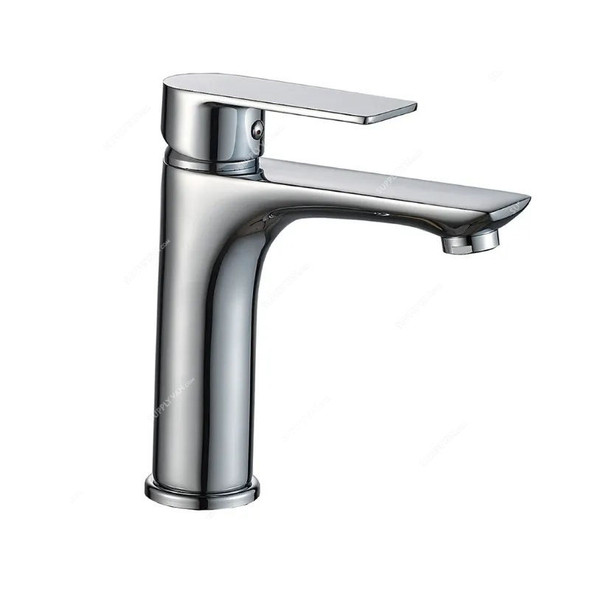 Milano Single Lever Basin Mixer, Lemo, Brass, Chrome Finish