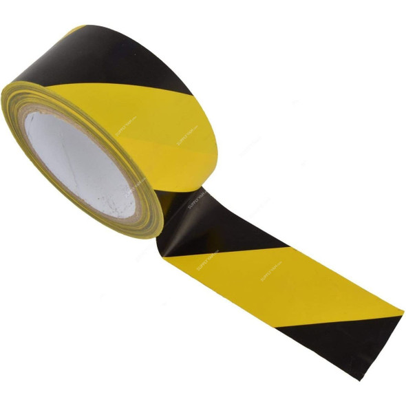 Warning Tape, 2 Inch Width x 250 Mtrs Length, Yellow/Black