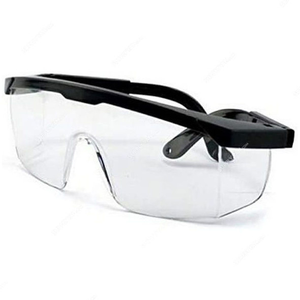 Safety Goggle, Polycarbonate, Clear/Black, 3 Pcs/Pack