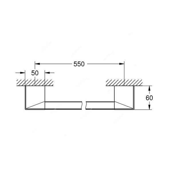 Grohe Towel Bar, 40807000, Selection Cube, Metal, 600MM Length, Starlight Chrome Finish